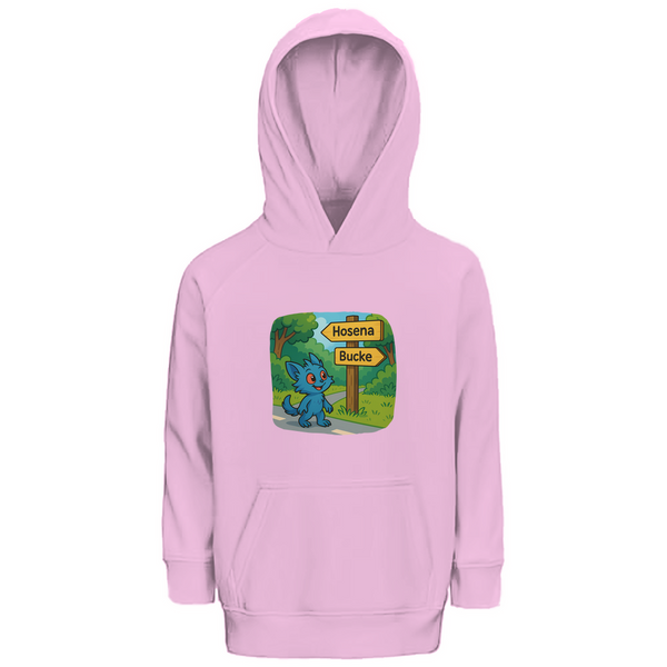 Kinder Premium Bio Hoodie Mieps auf dem Radweg