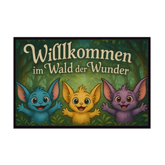 Fußmatte mit Gummirand "Miepse - Willkommen im Wald der Wunder"