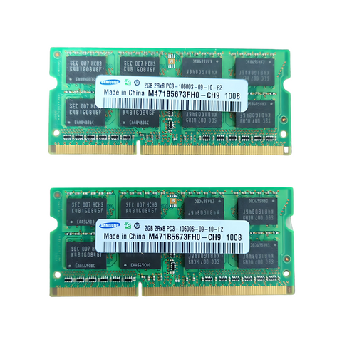 Samsung 2x 2GB DDR3 SO-DIMM – PC3-10600S – M471B5673FH0-CH9