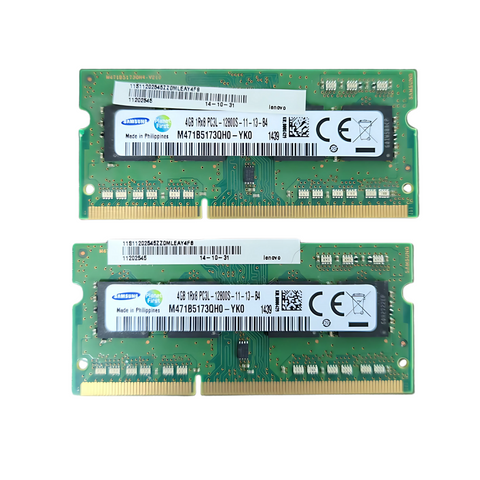 Samsung 2x 4GB DDR3L SO-DIMM – PC3L-12800S – M471B5173QH0-YK0