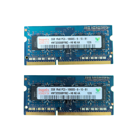 Hynix 2x 2GB DDR3 SO-DIMM – PC3-10600S – HMT325S6BFR8C-H9