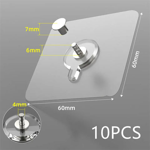 Selbstklebende transparente Wandhaken – 10er Set