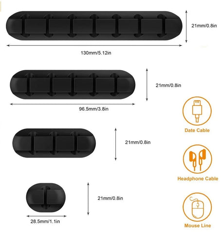 Cable Cord Wire Organizer – Silikon Kabelhalter für USB & Co.