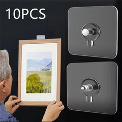 Selbstklebende transparente Wandhaken – 10er Set